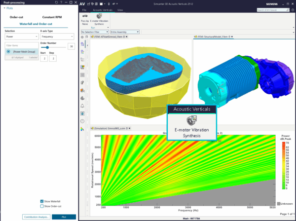 E-Motor Vibration Synthesis for efficient high-fidelity eNoise evaluation – What’s new in Simcenter 3D Acoustics 2512