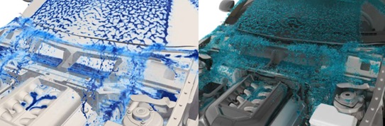 Water on windscreen of car 