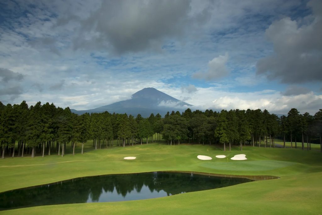 Golf course with view of Mount Fuji