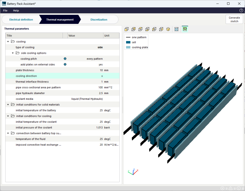 Automated side cooling setup in Simcenter Systems 2604