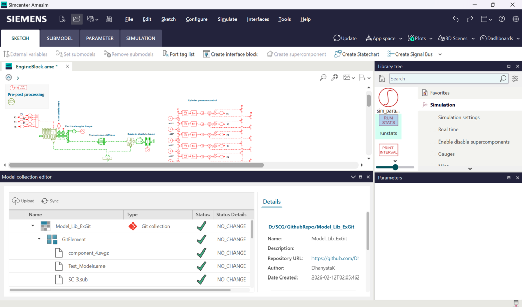 External Git repository integration in Simcenter Systems 2604