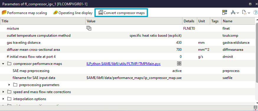 Compressor map migration tool in Simcenter Systems 2604
