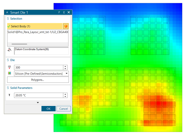 Simcenter FLOEFD 2606 Smart Die for efficient modeling of 1000s of power sources