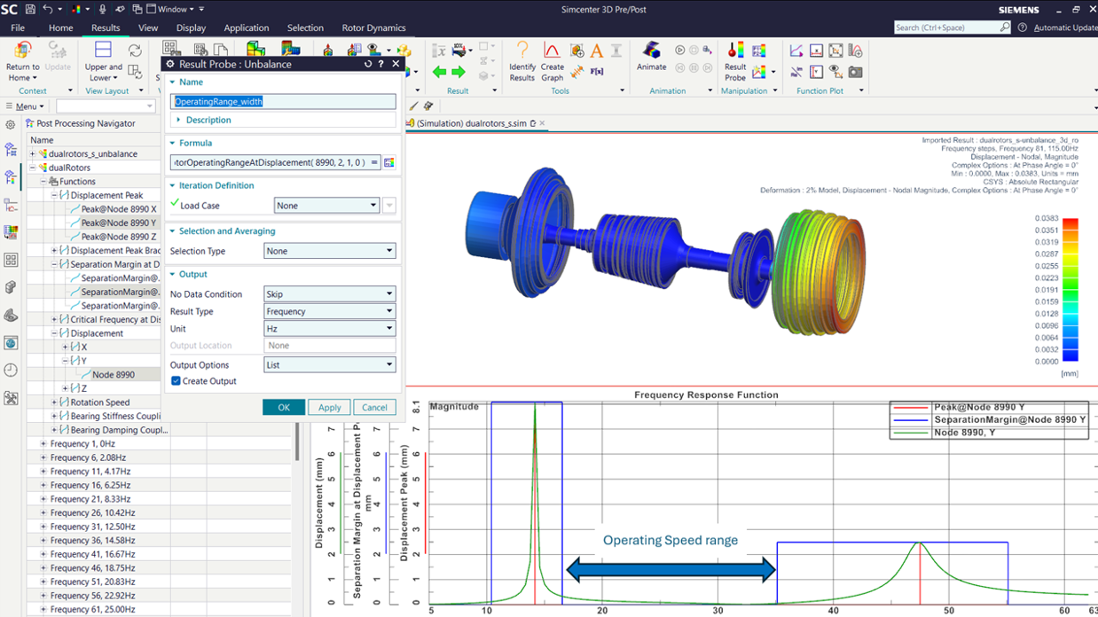 What's New in Simcenter 3D Rotor Dynamics 2606 - Postprocess modes at ...