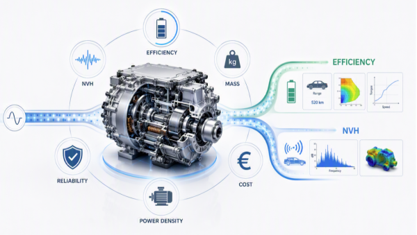 Balancing vehicle noise and vibration with e-efficiency for e-powertrains - a "multitasking challenge"