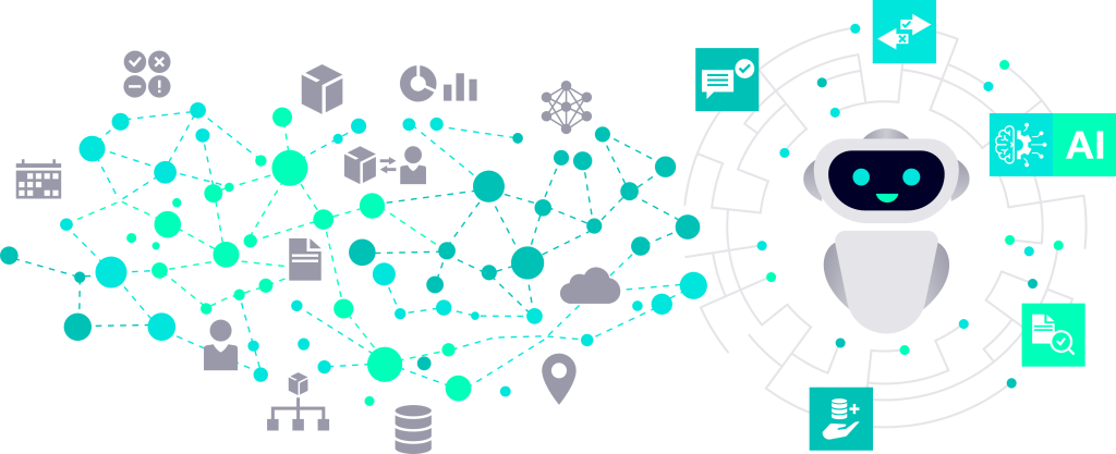 The AI and Knowledge Graph layer ingests data, structures it into a query able enterprise knowledge graph, and delivers traceable, actionable insight in milliseconds.