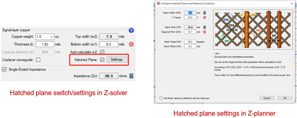 stackup hatched plane PCB for rigid flex design