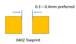 Figure 2 – Toeprint spacing should not be too wide for small sized chip.