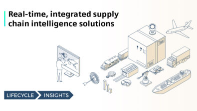 An image that has text with the title: Real-Time, Integrated Supply Chain Intelligence Solutions