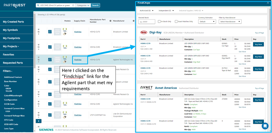 Figure-2: Expanded component distributor visibility powered by Findchips