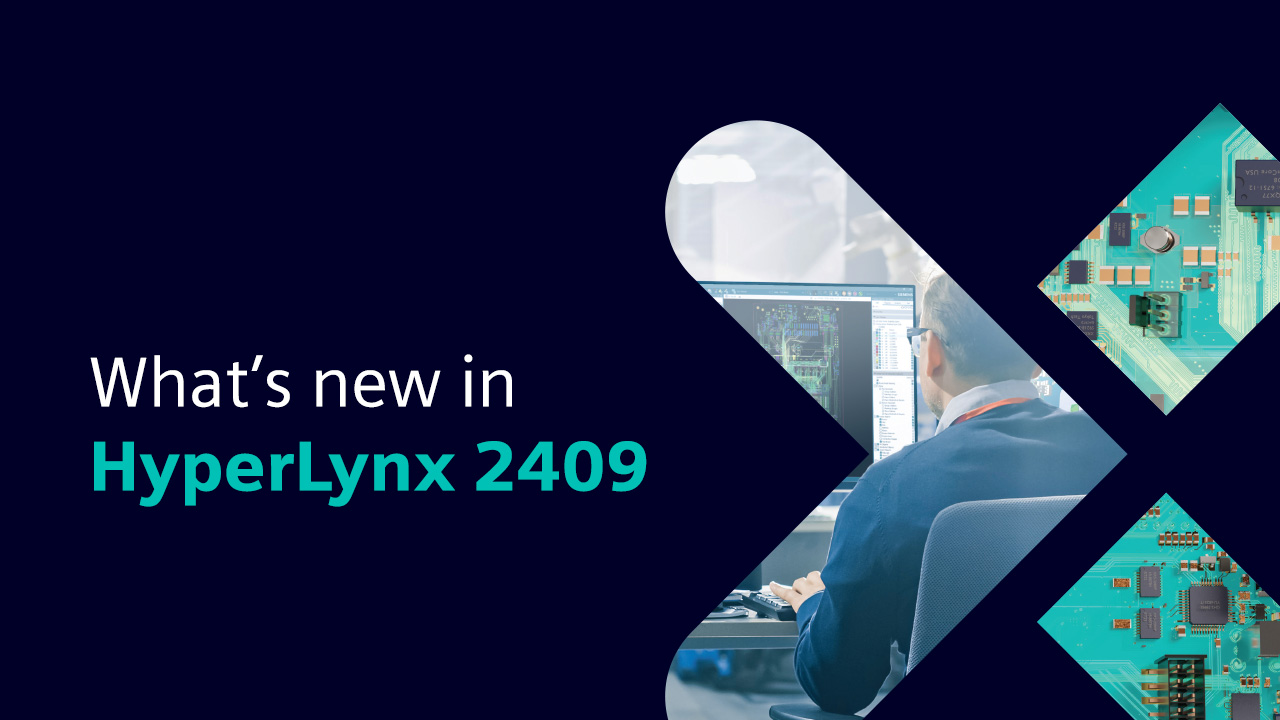 Text that says "what's new in HyperLynx 2409" with a styled X