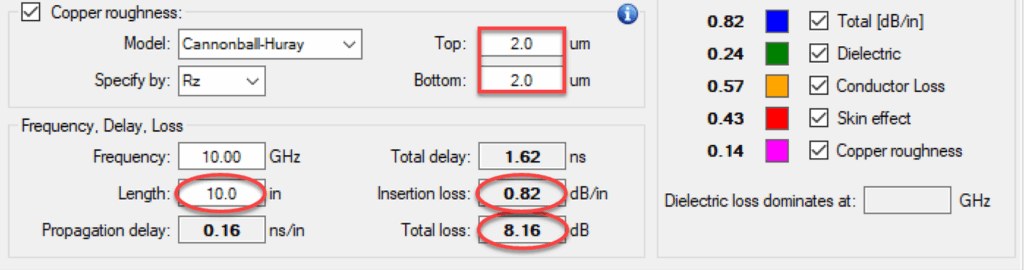 PCB stackup core side and prepreg copper roughness values