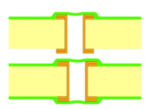 Tented vias