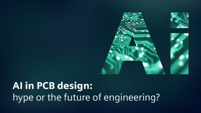 AI Graphic with title "AI in PCB design: hype or the future of engineering?"