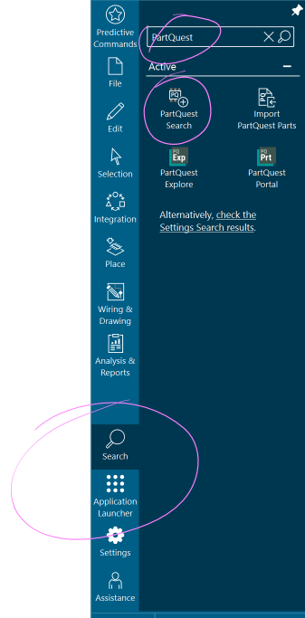 Xpedition Standard menu bar showing PartQuest