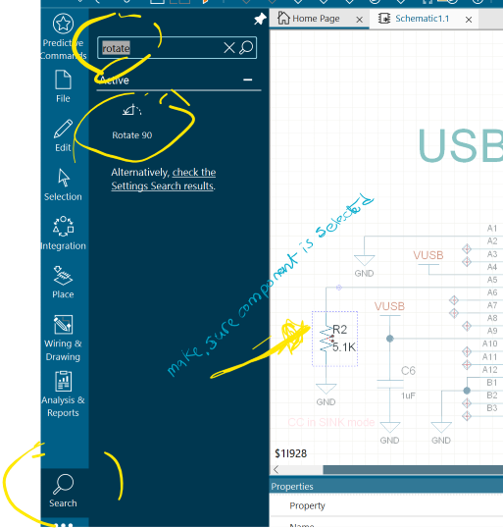 Menu bar showing rotate command