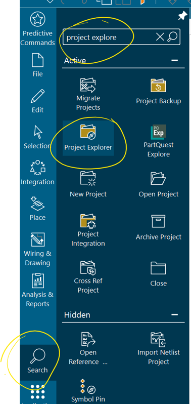 Xpedition Standard menu bar