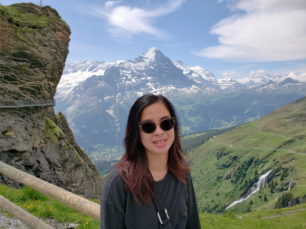 Karen hiking in Switzerland
