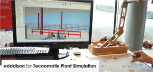 Plant Simulation controlled with 3D printed tangible objects & a tablet PC