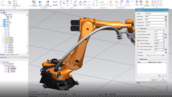 Process Simulate:  How to create more attachments for robot cables