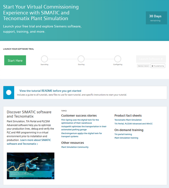 Plant Simulation Commissioning and TIA Portal Free Trial