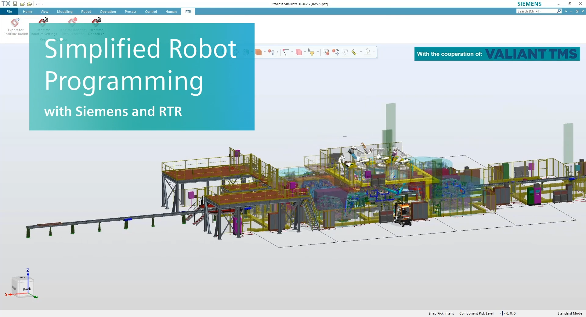 Valiant TMS simplifies robot programming with Siemens and RTR