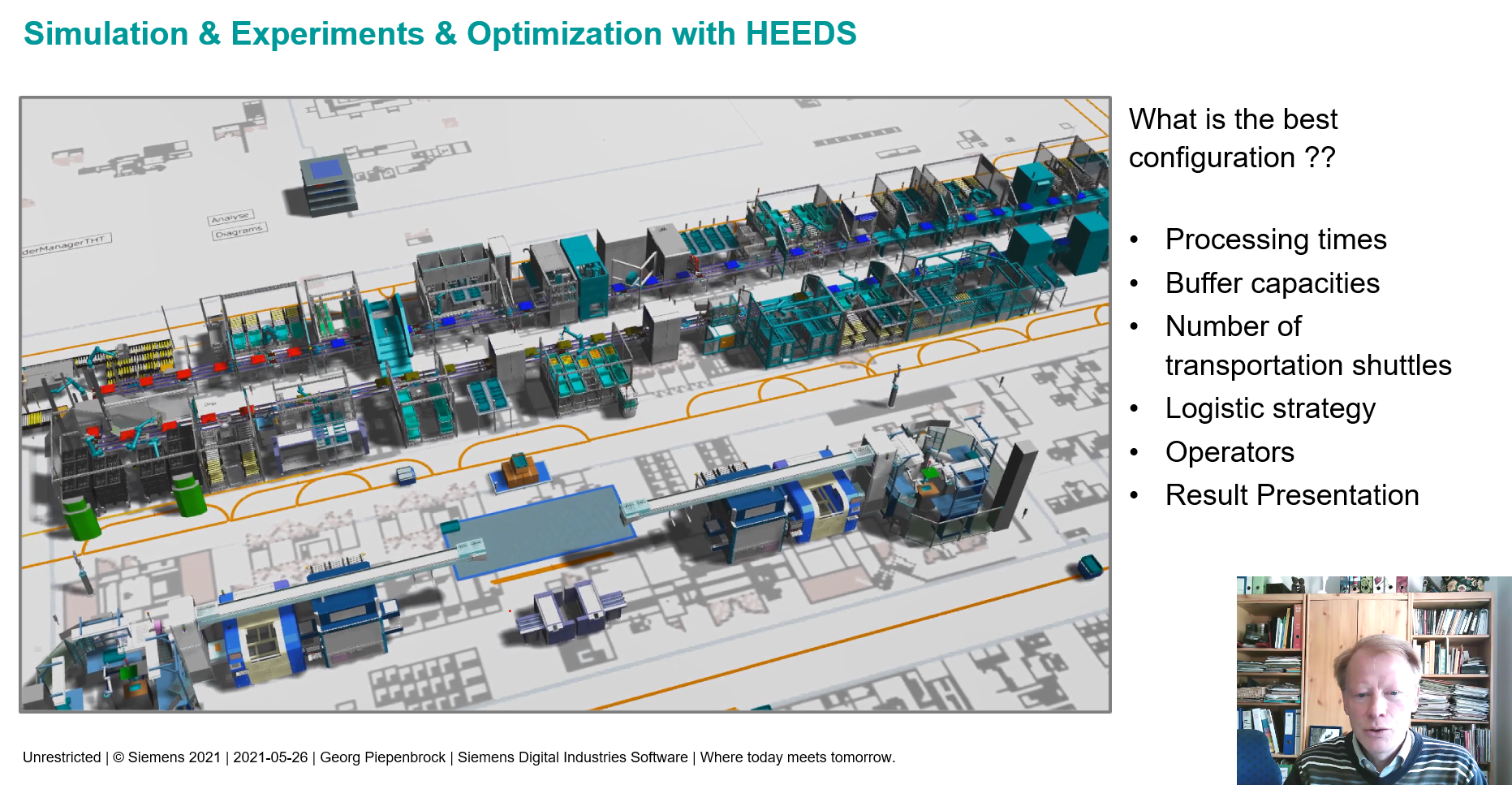 Plant Simulation Connection to HEEDS Optimization using the Sherpa Algorithm