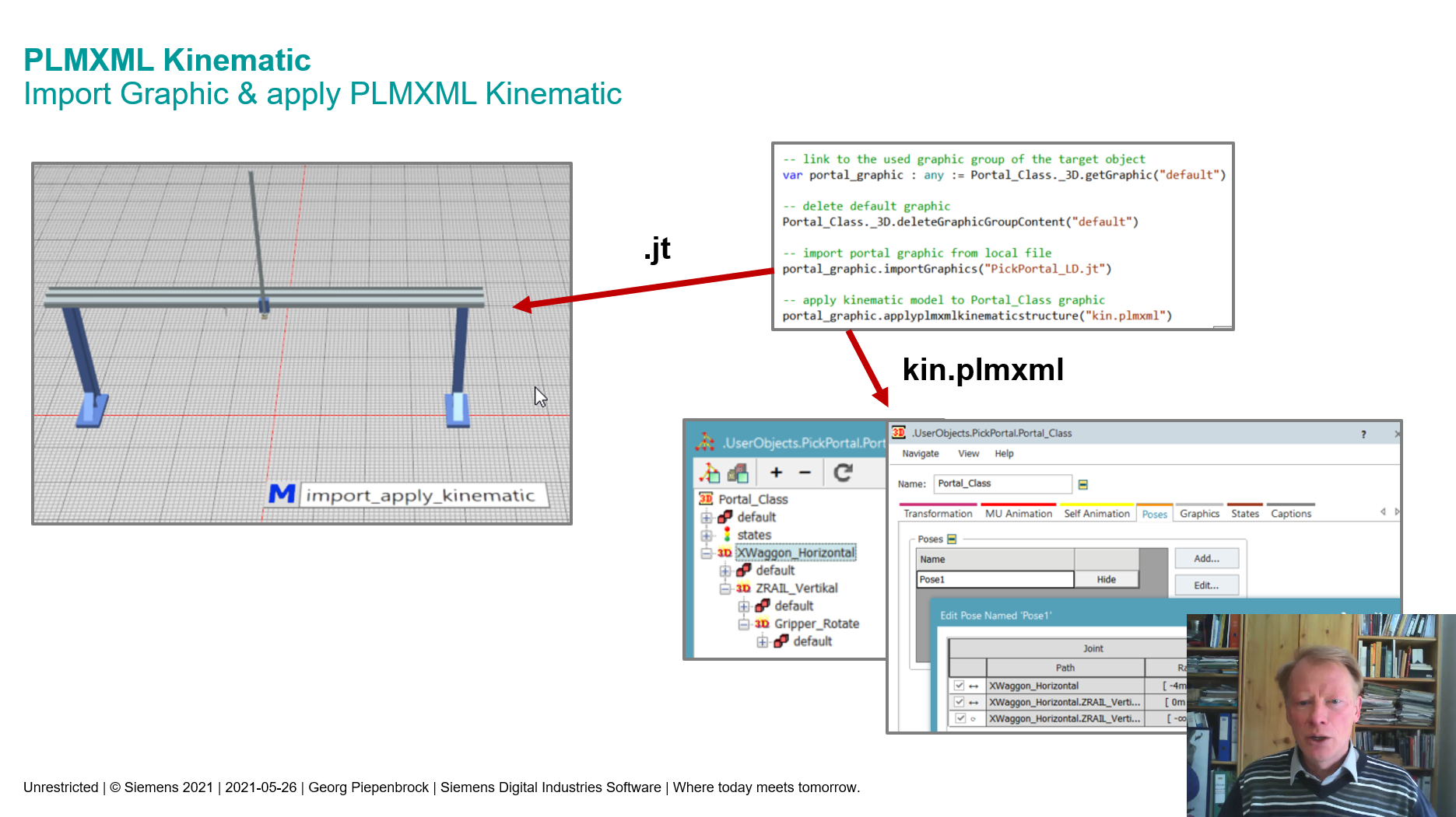 PLMXML Kinematic Import Graphic & apply PLMXML Kinematic