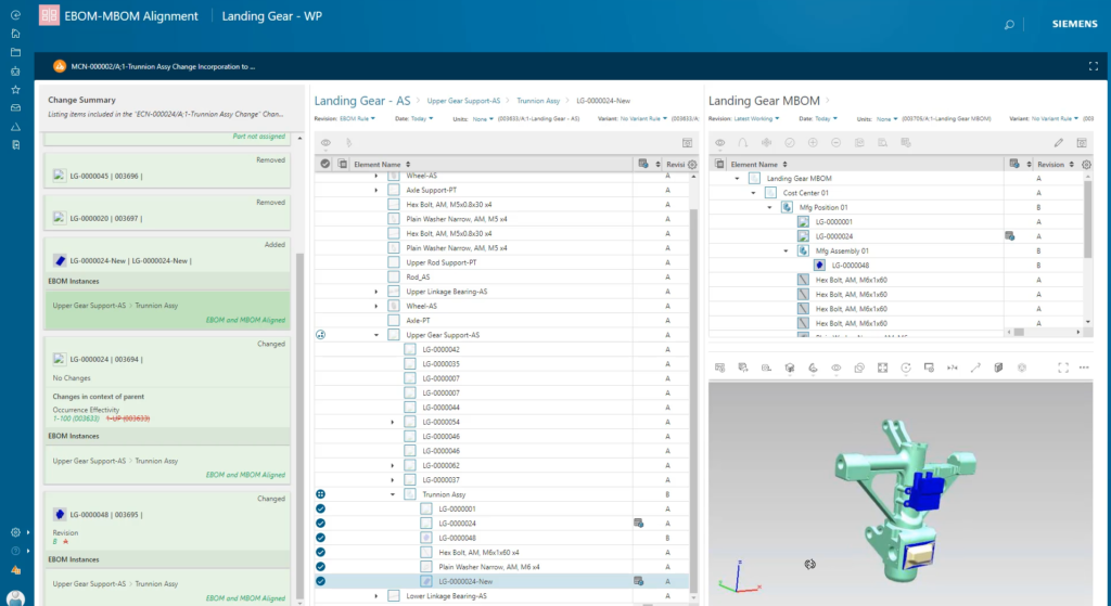 Image showing screen of Easy Plan software for management of manufacturing bill of materials 