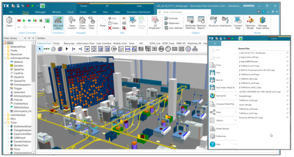 Plant Simulation User Interface Fresh Up & Alignment in Siemens Manufacturing Portfolio