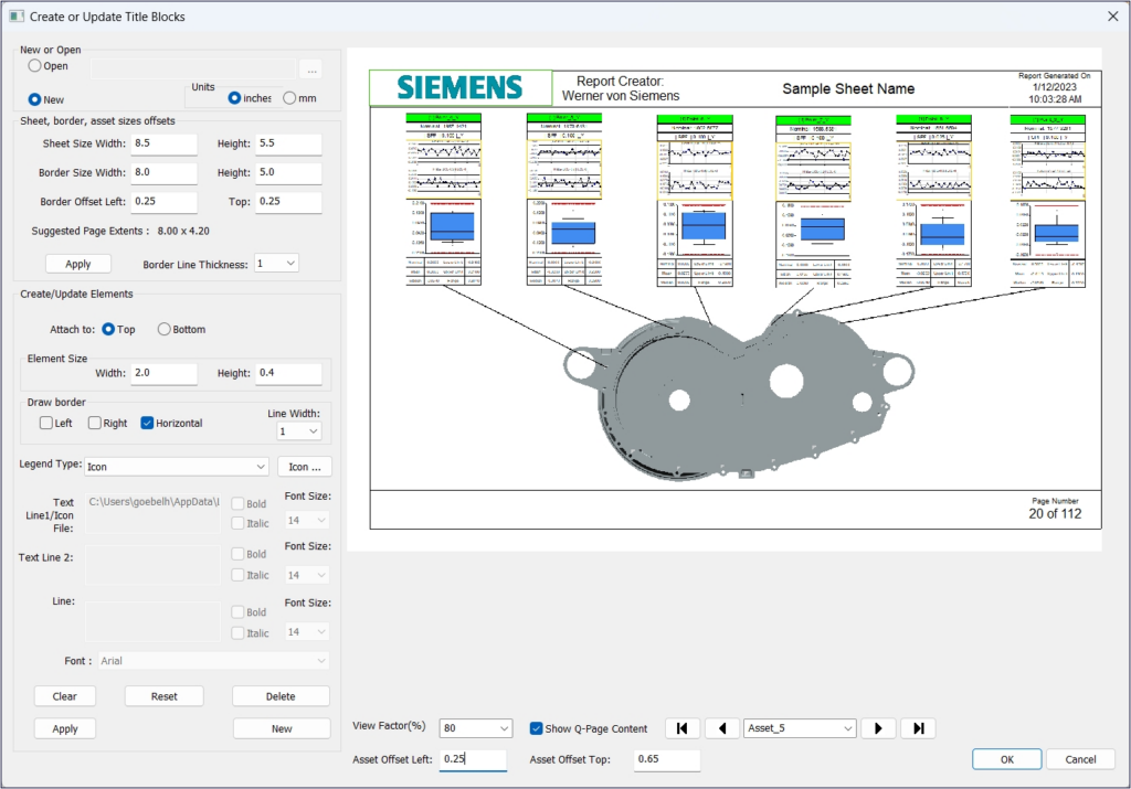 Image of report preview creation in model-based-quality software from Siemens.