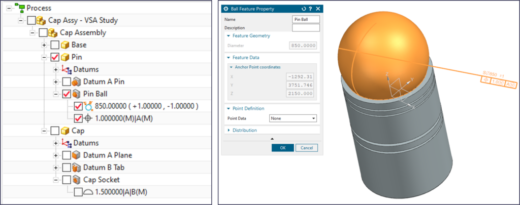Image of spherical features in model-based-quality software from Siemens.