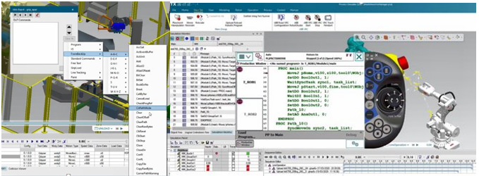 Display of the new ABB VRC Manager application in Process Simulate software.