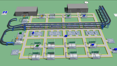 Image of the integration of the Receding Horizon Planner (RHP) application with Tecnomatix Plant Simulation software.