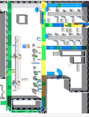 Logistics optimization using a 3D heat map in Plant Simulation