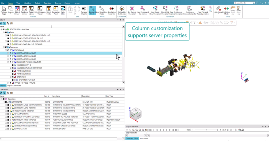 process-simulate-column-customization