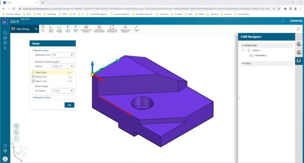 The ease of setting up model-based CAM in Zel X