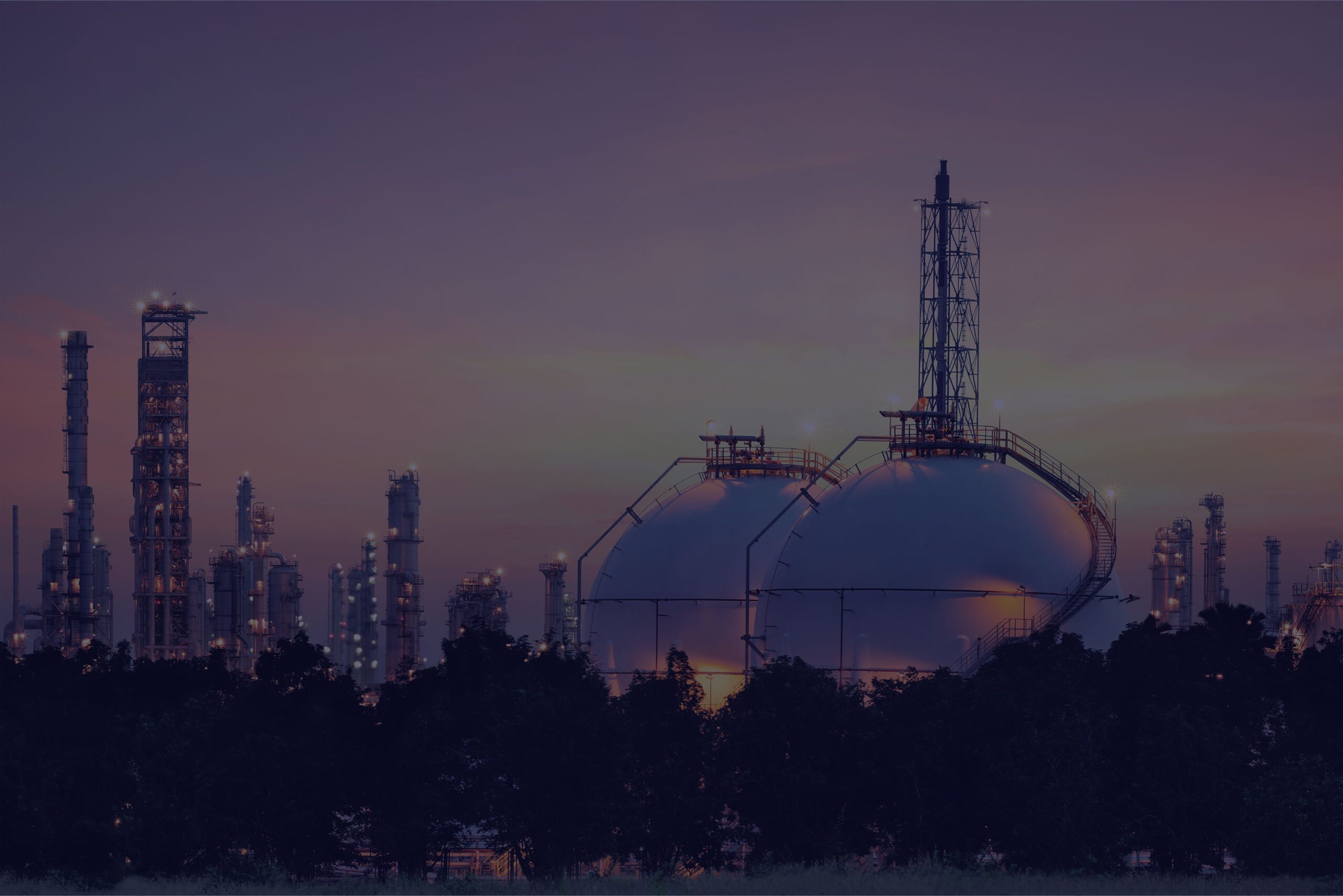 Chemical plant at dusk