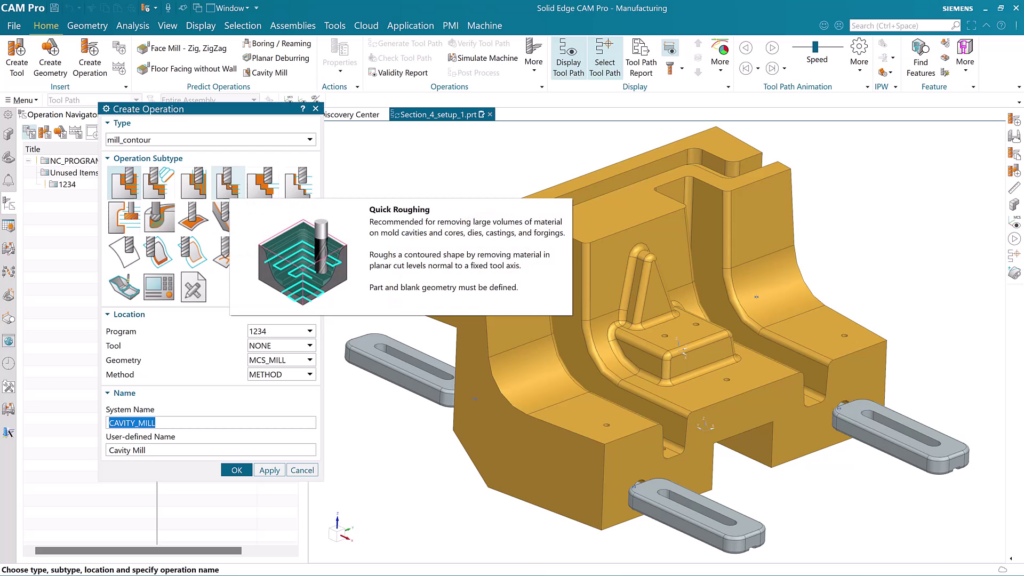 Solid Edge - Quick roughing