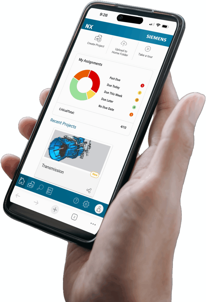 NX X Essentials on phone app