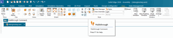 Step inside your design: introducing the walkthrough command in Designcenter Solid Edge 2026 